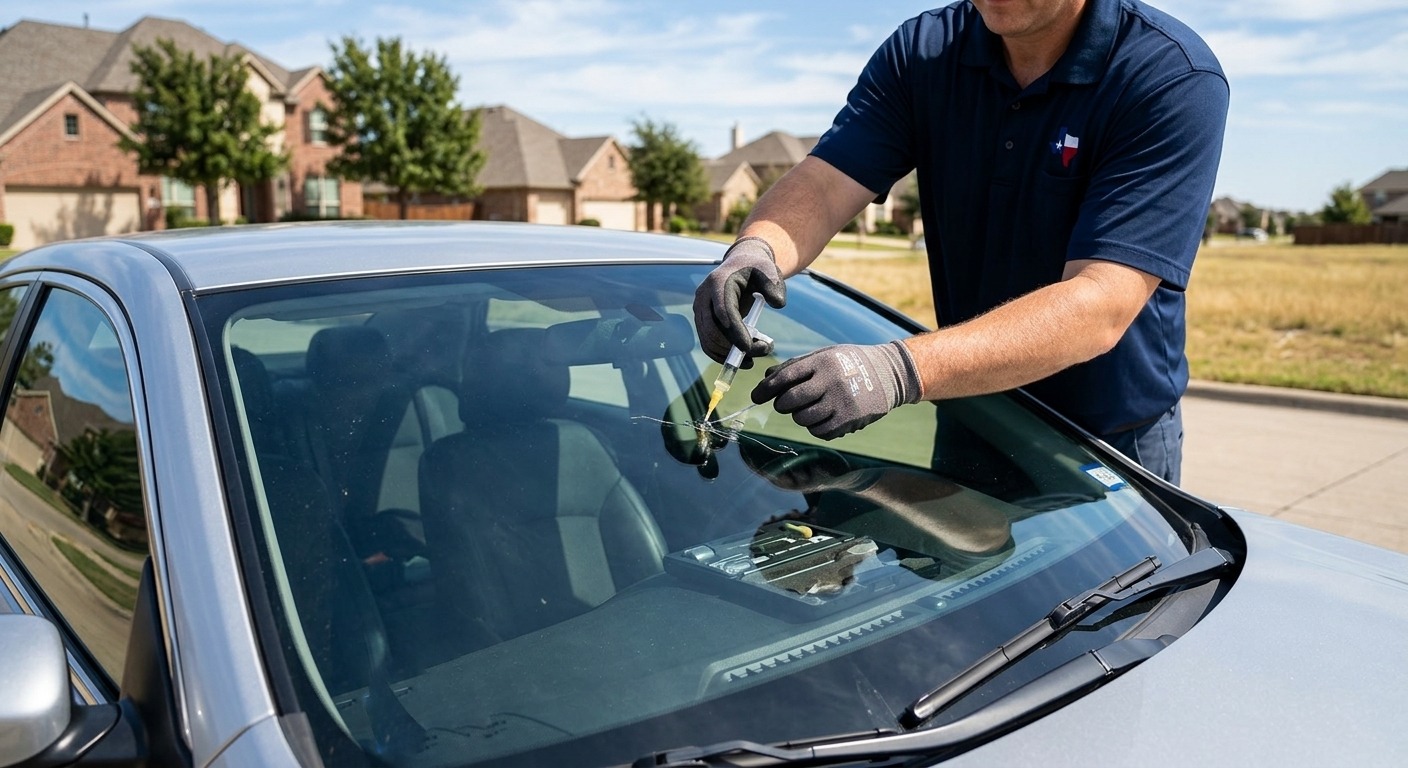 rock chip windshield repair in Prosper, TX