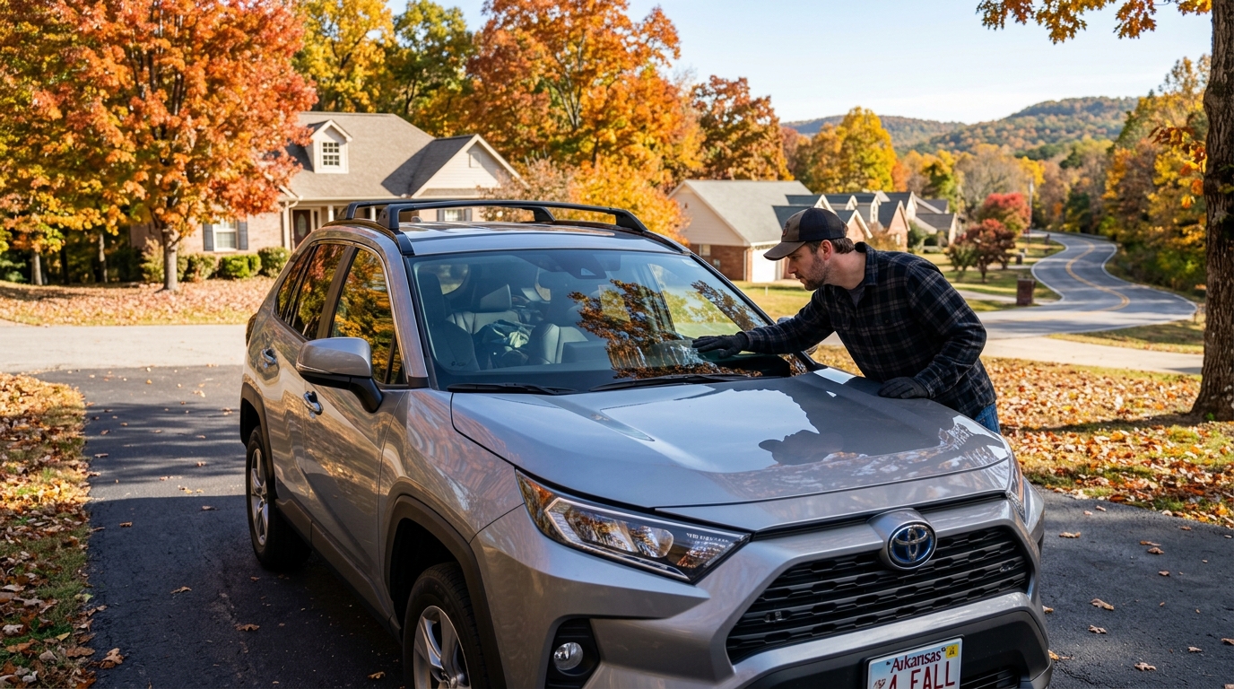 Windshield Repair in Fayetteville, AR before a fall road trip.