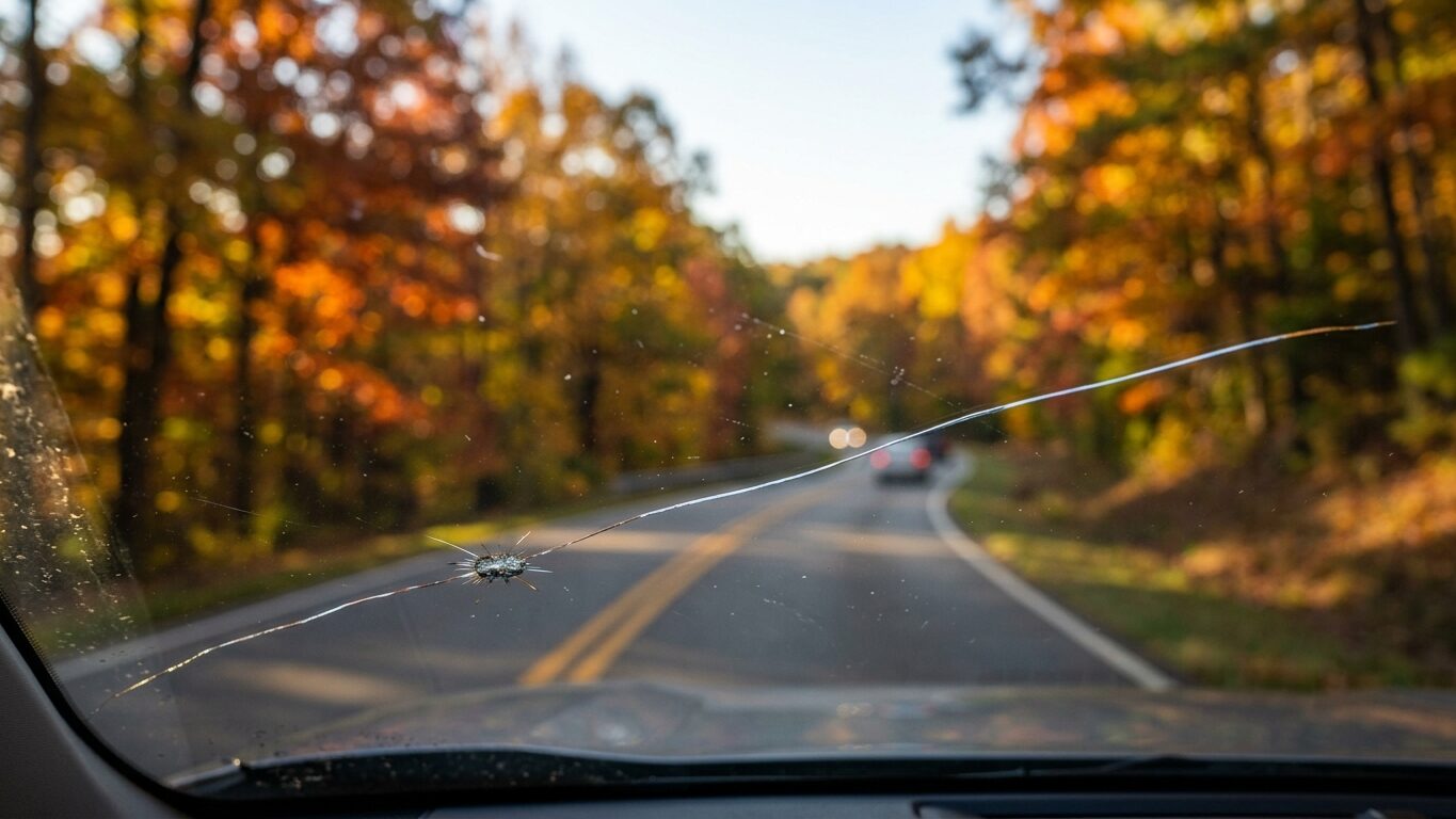 Professional Windshield Repair in Fayetteville, AR for cracked glass.